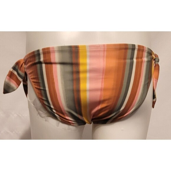 Decree Striped Side Tie Lined Bikini Swimsuit Bottom - Size XS - Picture 4 of 7